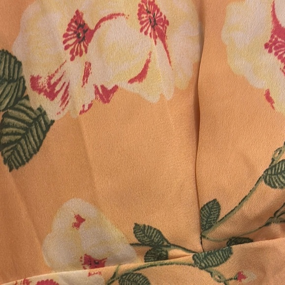 Leith Orange Peplum Blouse with Notched Collar and Long Sleeves - Picture 9 of 9